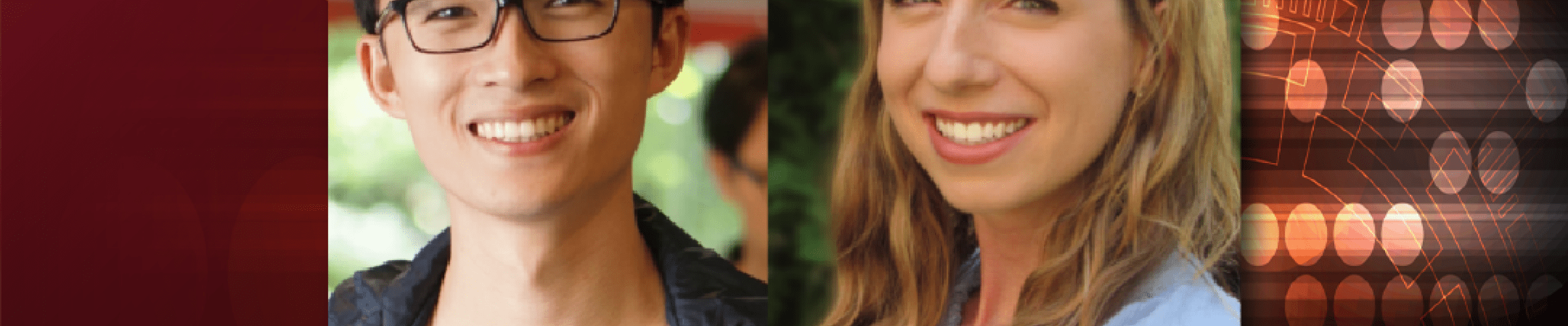A color image showing separate photos of a man and a woman