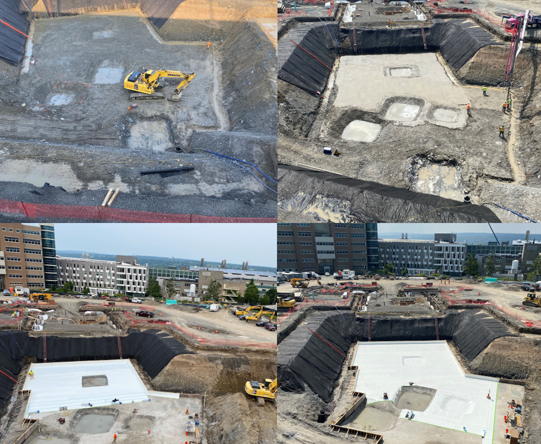 A color photo showing progress on the basement for the new building for Bower CIS