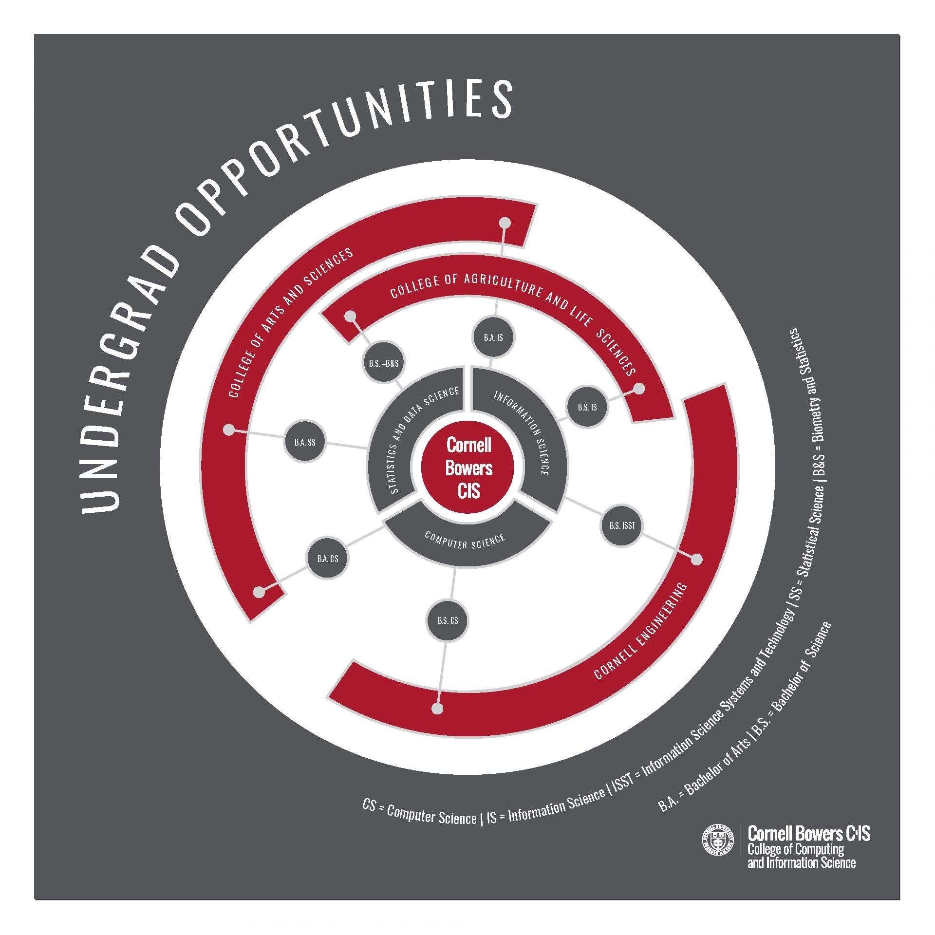 Graphic to explain admitting colleges for Bowers CIS majors
