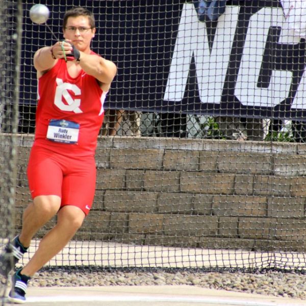 Rudy Winkler throws the hammer at the 2016 NCAA Track & Field Championships.