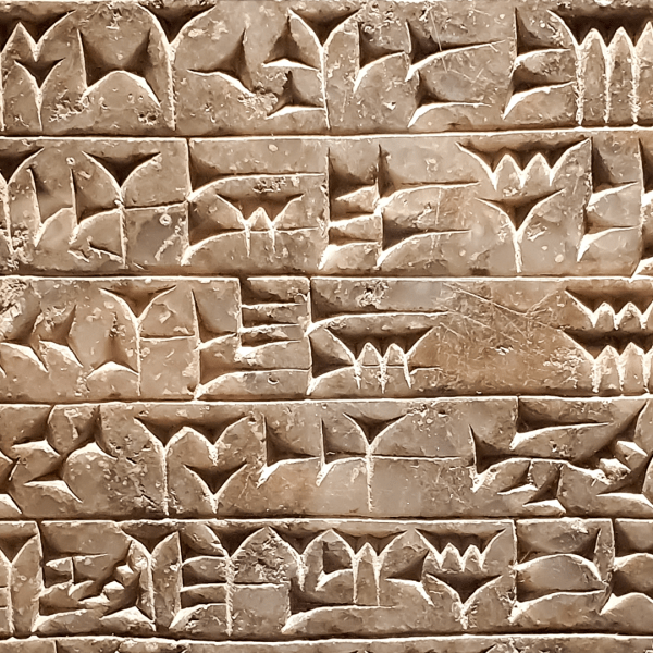 Ancient cuneiform writing script on the wall by Shutterstock contributor Dan Gabriel Atanasie 