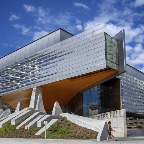 A color photo of Gates Hall on Cornell University's Ithaca campus