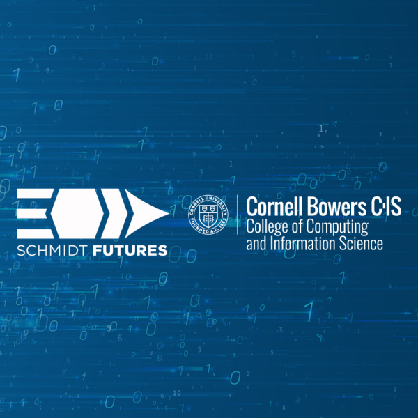 A graphic illustration with the text "Schimdt Futures" and "Cornell Bowers CIS"