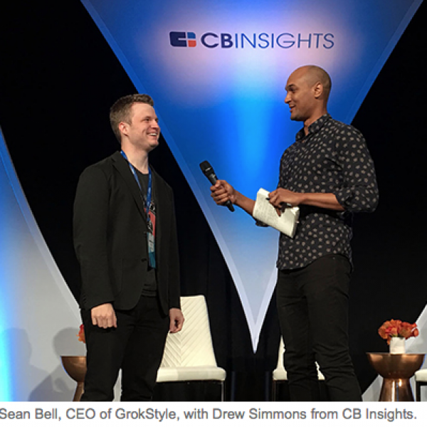 Sean Bell, CEO of GrokStyle, with Drew Simmons from CB Insights