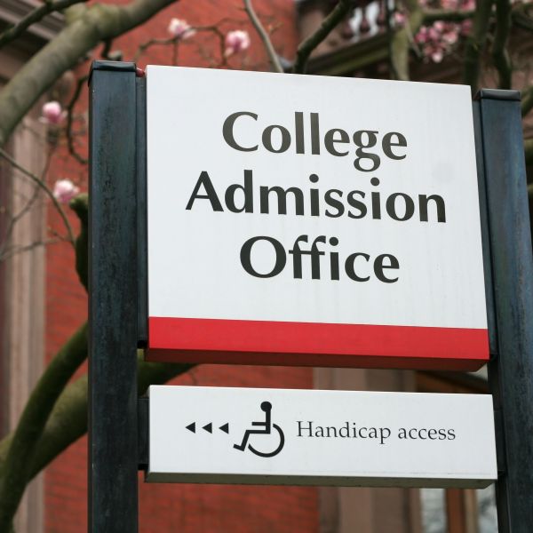 College Admission Office sign Credit: Shutterstock contributor Joy Brown