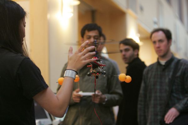 Students watch a demonstration at the BOOM event