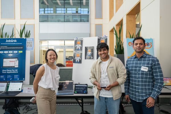 A color photo showing the LinkedIn Award winner(s) and presenters of the award.