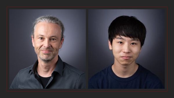 Two portraits of men looking at the camera