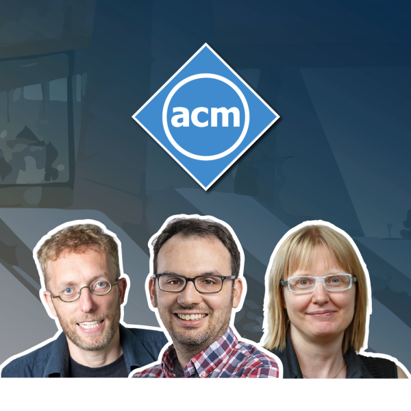 A photo collage with 2 mens and 1 woman's headshots with a white outline surrounding each. The ACM logo sits above the three