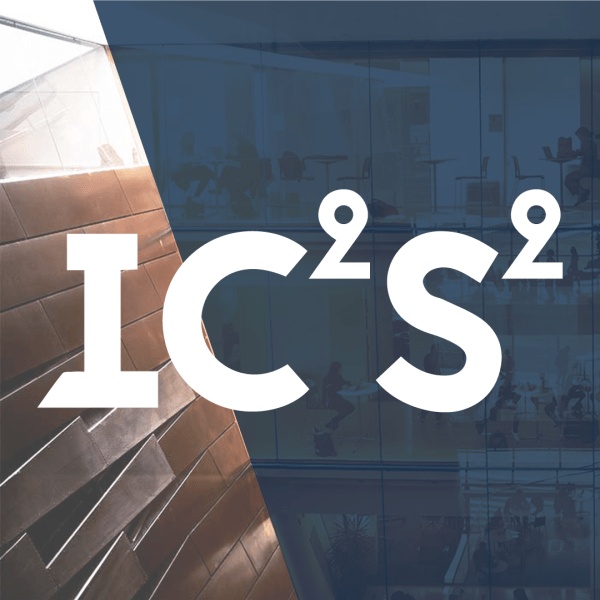 White text with the letters and numbers "IC2S2" over a background 