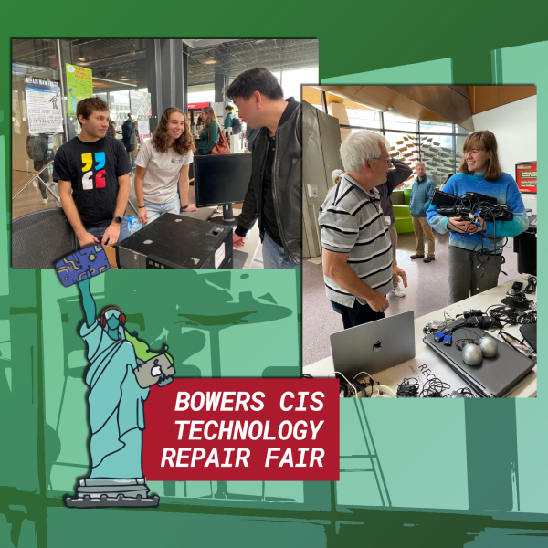 A photo collage showing photos from the Bowers CIS Tech Repair Fair