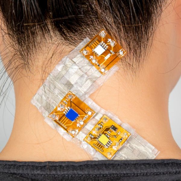 Credit: Hybrid Body Lab/Provided Caption: The SkinKit wearable sensing interface, developed in the Hybrid Body Lab, can be used for health and wellness, personal safety, as assistive technology and for athletic training, among many applications.